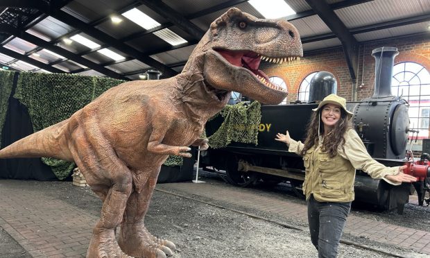 T-Rex and trains at Brechin Caledonian Railway this weekend. Image: Supplied