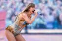 Taylor Swift on stage at Murrayfield during the Eras Tour