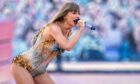 Taylor Swift on stage at Murrayfield during the Eras Tour