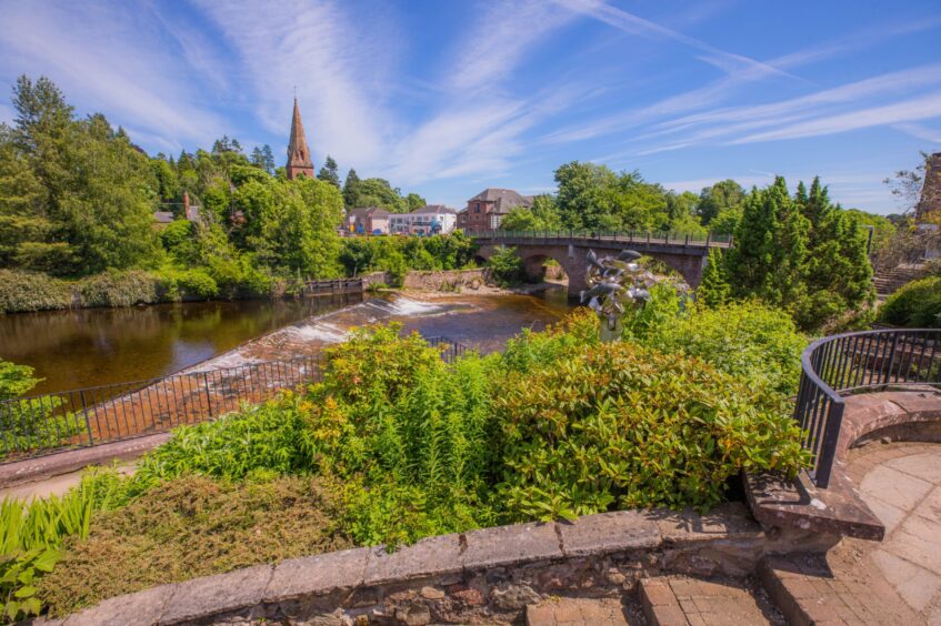 View of Blairgowrie across River Ericht.