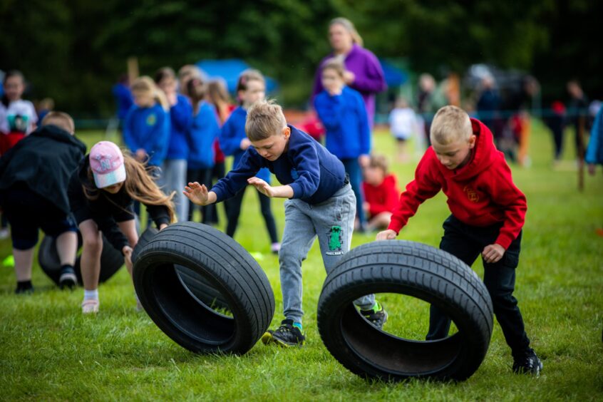 Junior highland games at Glamis Castle.