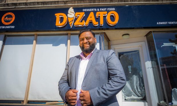 Satinder Singh Sidhu outside his new dessert shop, Dizato, in Perth