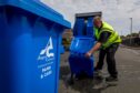 New blue bins for paper and card being rolled out to improve Angus recycling rates. Image: Steve Brown/DC Thomson