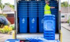 New blue bins will be delivered to Forfar and Kirriemuir homes this month. Image: Steve Brown/DC Thomson