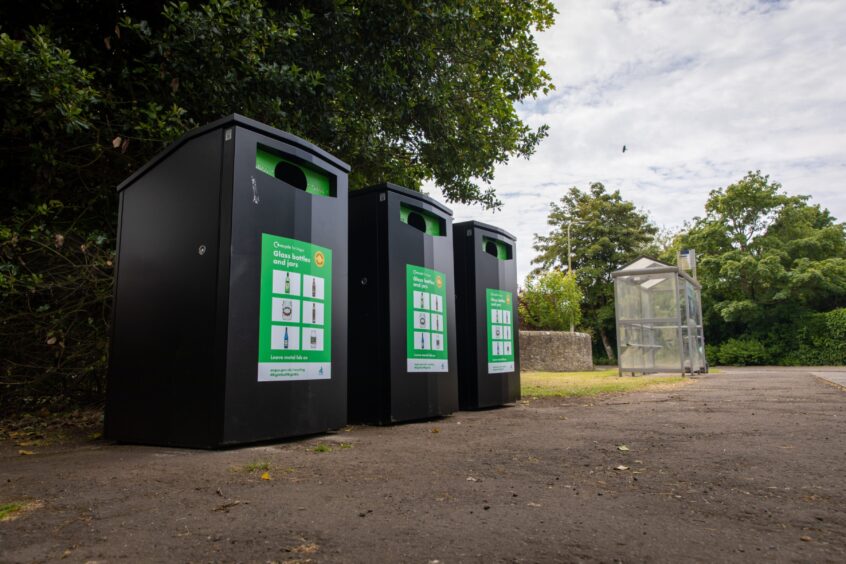 Angus glass recycling bins