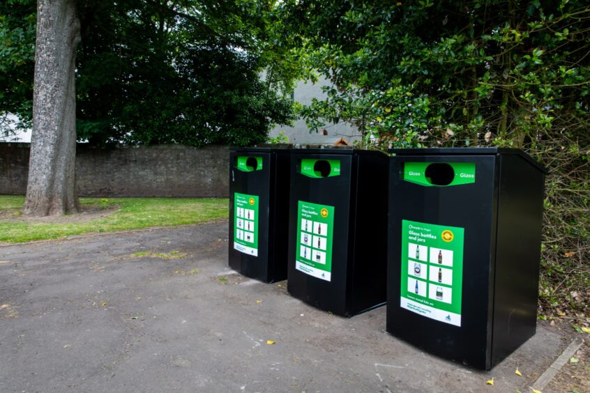 Angus glass recycling points