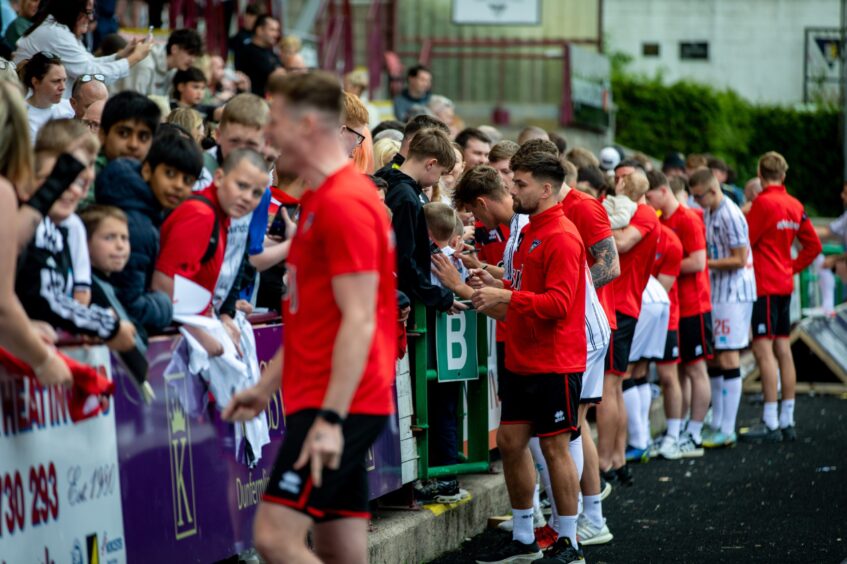 Dunfermline Athletic F.C. players meet and greet fans at the club's open day. 