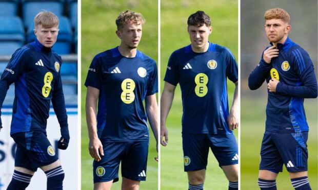 Cameron, Mellon, Mulligan and Fotheringham (L to R) all featured for Scotland U/21s