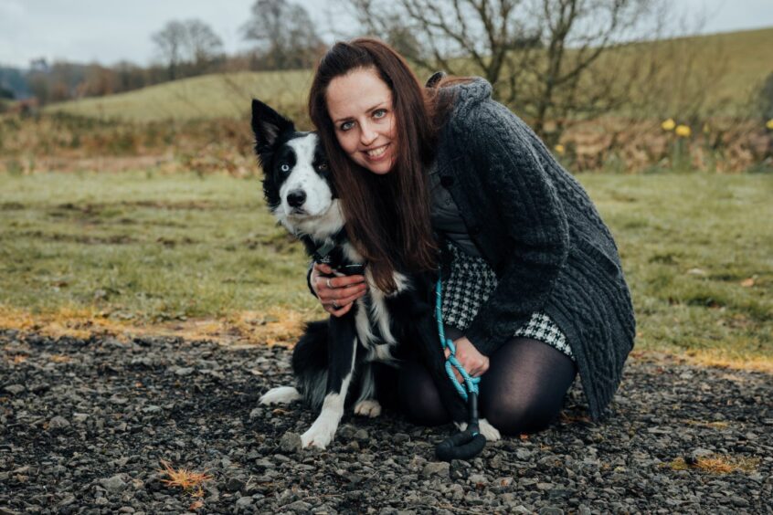 Solo Paws director Laura Findlay with her border collie Harris. Image: Lloyd Stevenson Photography