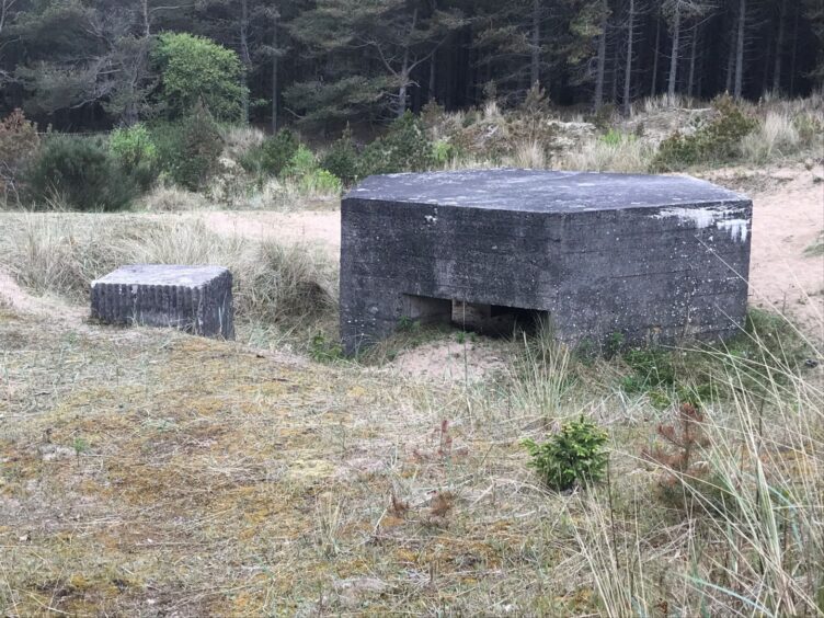 A surviving pill box from wartime at Tentsmuir. 