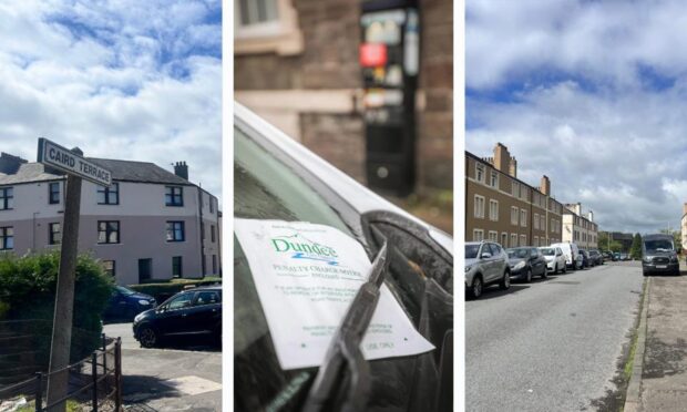 Caird Terrace and Arklay Terrace are two of the Dundee pavement parking ticket hotspots. Image: Ellidh Aitken/Kris Miller/DC Thomson