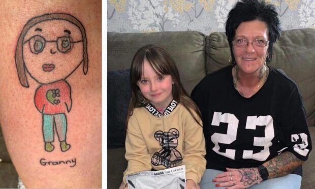 Lesley Urquhart got a tattoo of the drawing Elizabeth submitted