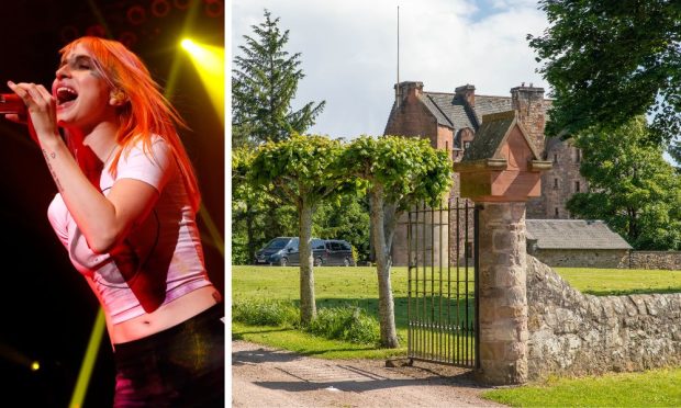 Paramore singer Hayley Williams (left) and Dairsie Castle (right).