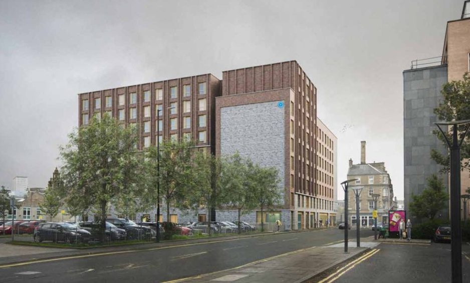 New image of student block planned for fire-hit site of Robertson's in Dundee.