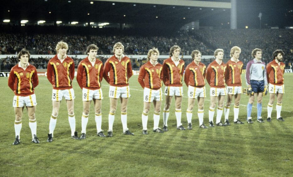 Franky Vercauteren (fifth from the left) was a key part of this early 1980s Belgium team.