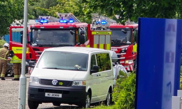Emergency services at Glenrothes industrial estate