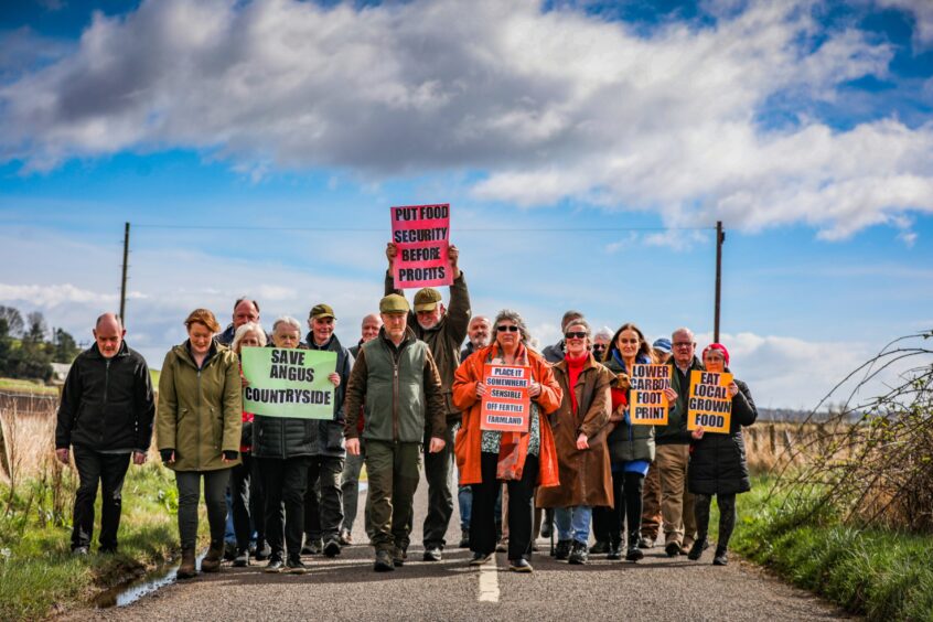 Cotton of Lowie solar farm objectors near Forfar.