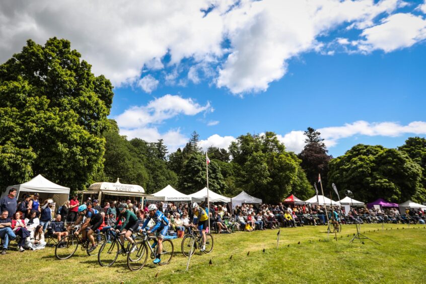 Cycling at Strathmore Highland Games.