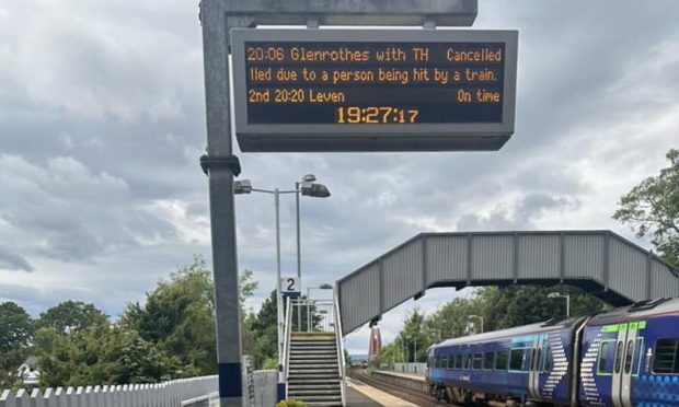 person hit on railway line