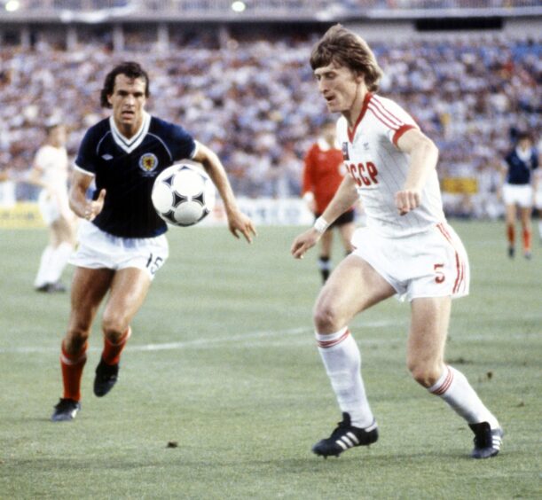 Sergei Baltacha playing against Scotland in 1982. 