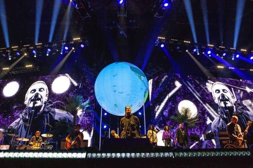 Liam Gallagher performing the Definitely Maybe tour in Sheffield.