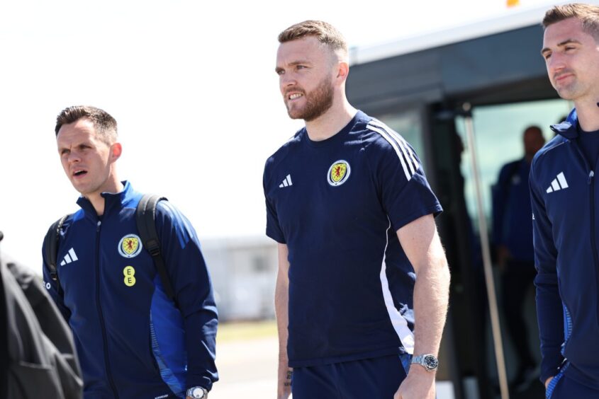 Zander Clark as the Scotland squad depart for Germany at Glasgow Airport. 