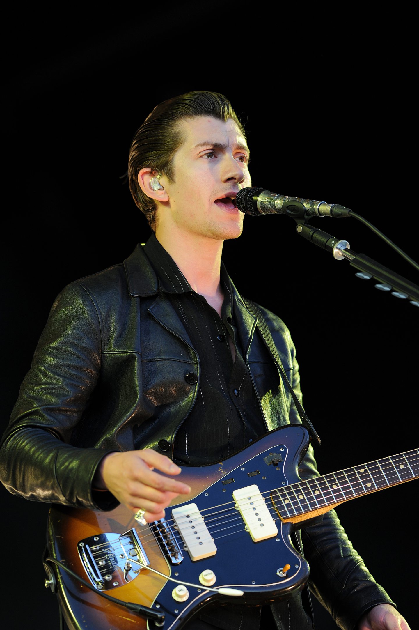 Alex Turner on stage at T in the Park in 2014, as Arctic Monkeys end the festival