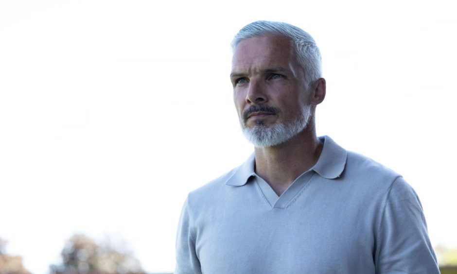 A focused Dundee United boss Jim Goodwin