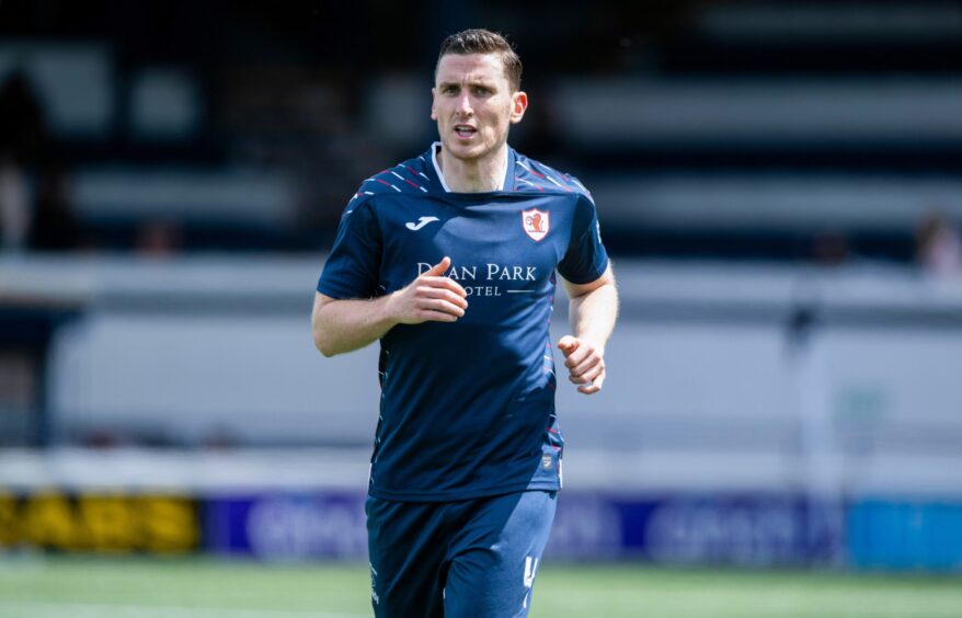 Paul Hanlon playing for Raith Rovers in a pre-season friendly match against Inverness Caley Thistle.