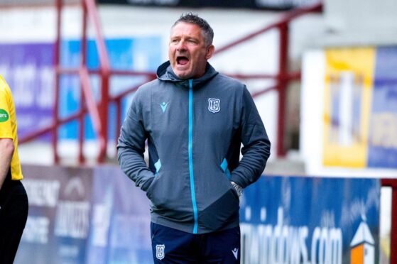 Dundee boss Tony Docherty at East End Park. Image: SNS