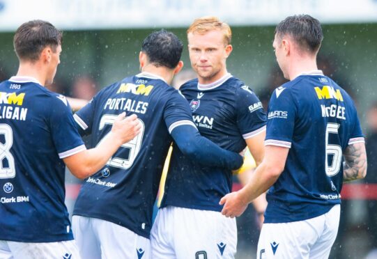 Curtis Main bagged a hat-trick for Dundee at Bonnyrigg on Saturday. Image: SNS