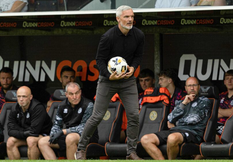 Dundee United boss Jim Goodwin at Tannadice. Image: SNS