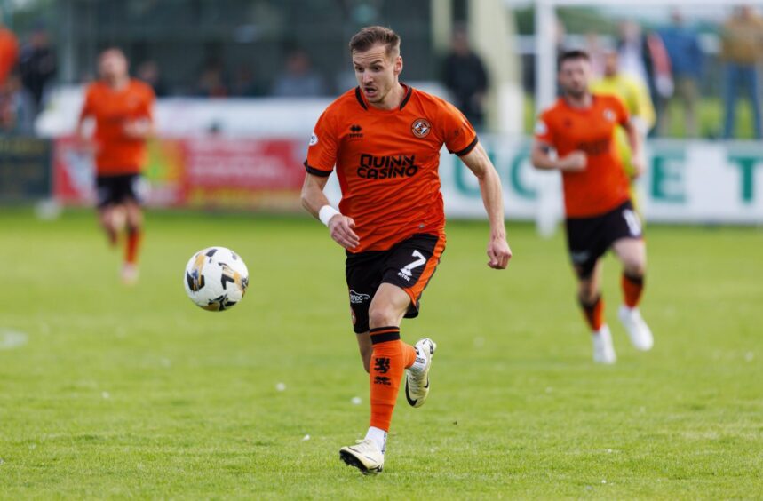 Kristijan Trapanovski in action for Dundee United 