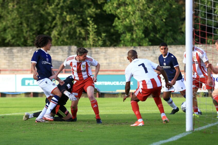 Sweenie-Rowe fires home from close range. Image: David Young