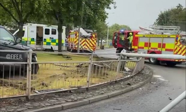 Emergency services were called to Queensferry Road in Rosyth on Tuesday.