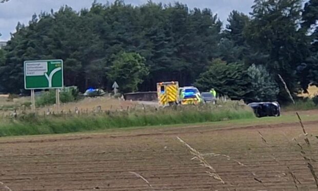 The crash on the A92 near Freuchie. Image: Andrew Robson/DC Thomson