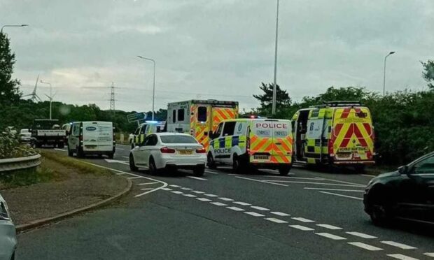 The crash on the A92 slip road at Cowdenbeath. Image: fifejammerlocations.com