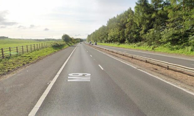 M9 southbound carriageway near Stirling