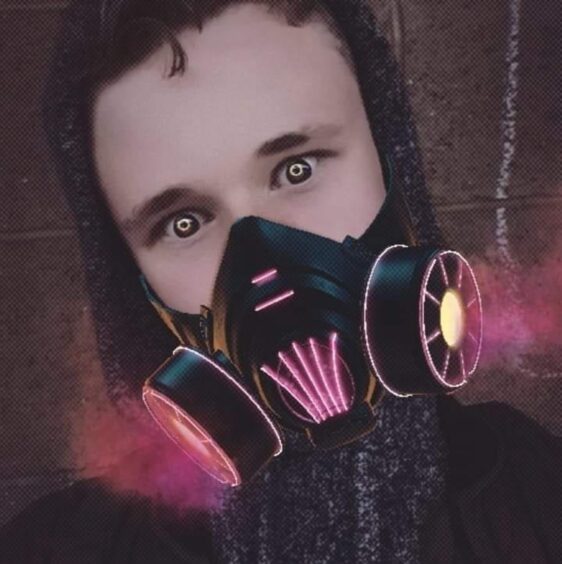 Cameron Allan Facebook gas mask