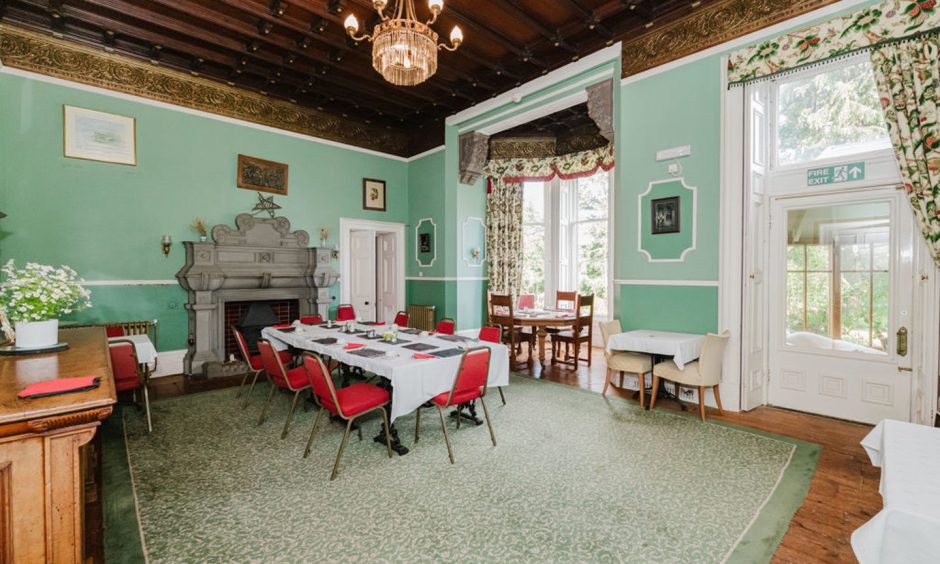 Dining room in Rosely Country House Hotel in Angus.