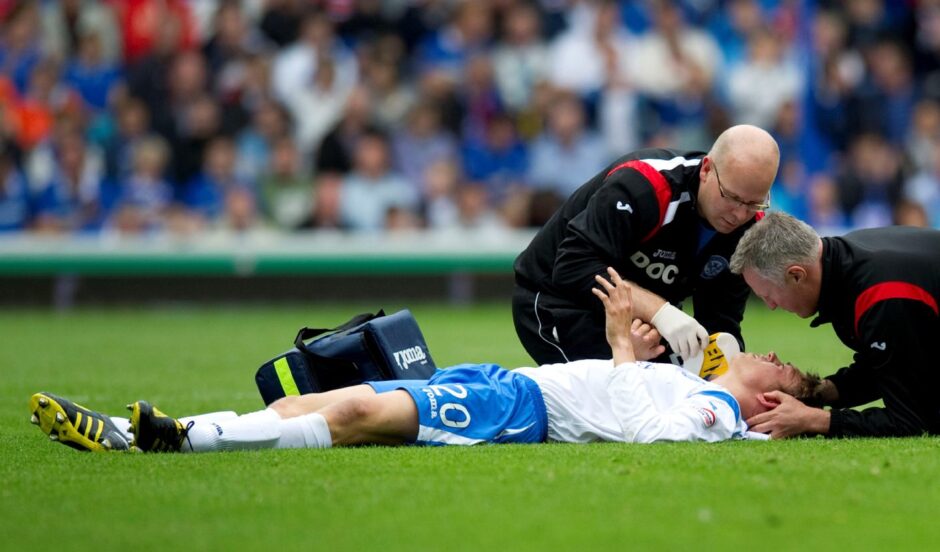 Dr Buist worked as the St Johnstone FC team doctor for a number of years. Image: Perthshire Picture Agency.
