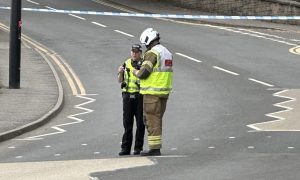Parts of Blairgowrie town centre remains cordoned off due to a gas leak.