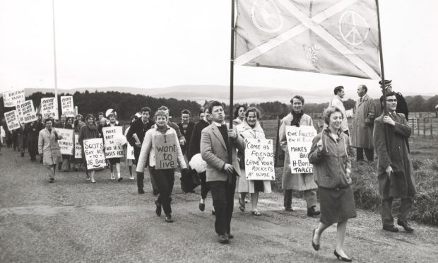 March on RAF Edzell in October 1960.