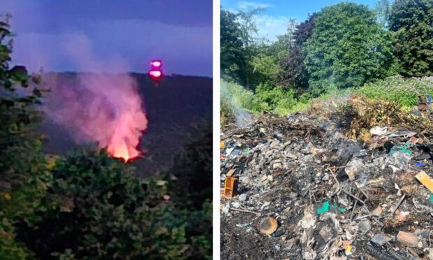 The rubbish fire at Camperdown Park.