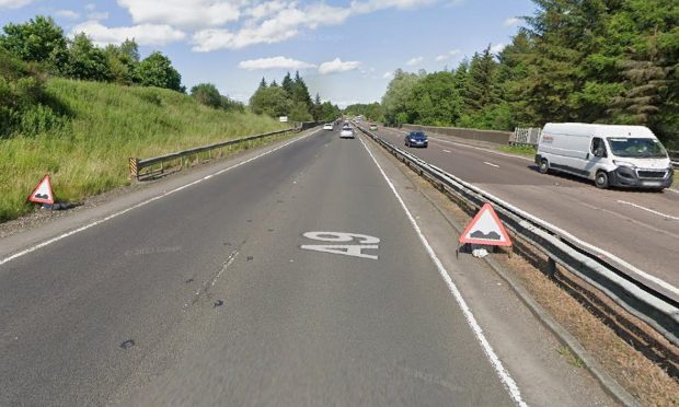 The A9 northbound near Dunblane