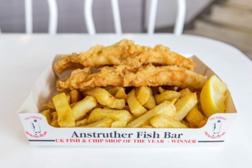 a serving of fish and chips from Fife's Anstruther Fish Bar