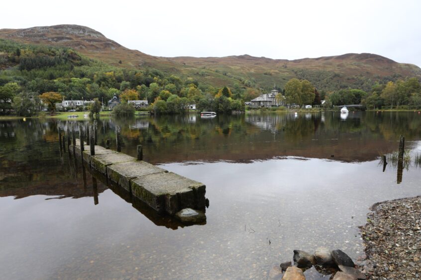 View of St Fillans on shore of Loch Earn