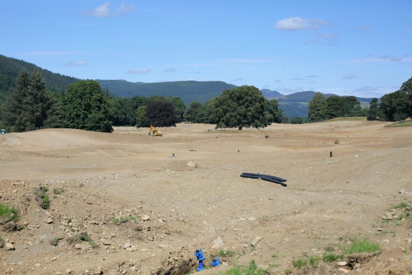 Groundworks and bare earth on the Taymouth Castle estate