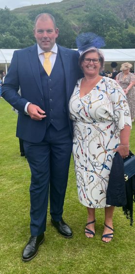 Douglas and Linda Normand at royal garden party in Edinburgh