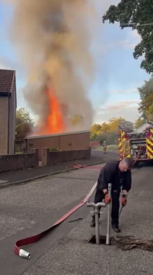 Firefighters at the scene on Falcon Drive in Glenrothes. 